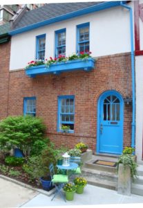 pomander walk new york blue cottage
